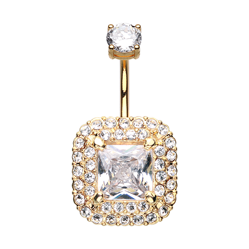 Princess Magnificent Sparkle Cubic Zirconia Belly Button Ring