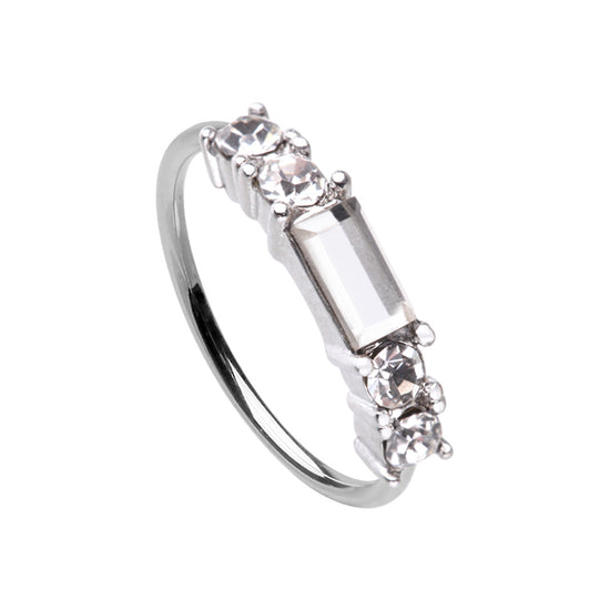 Cubic CZ Baguette Gem Bendable Nose Hoop