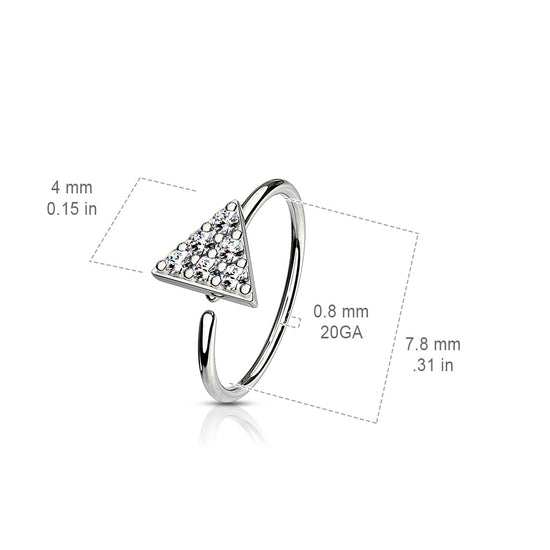 CZ Triangle Bendable Hoop Rings